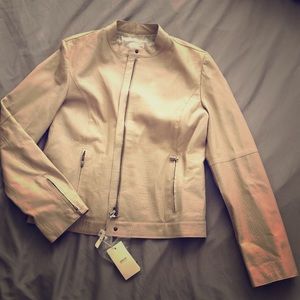 Tan leather Armani woman’s leather jacket NWT